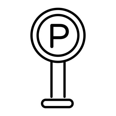 Parking board vector icon isolated on white background