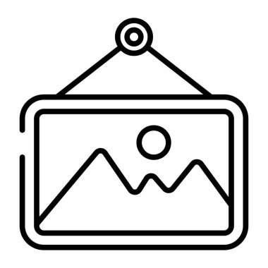 An amazing icon of hanging landscape scenery, editable vector