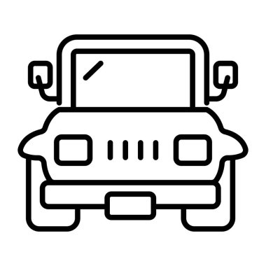 Jeep car icon, off road vehicle vector in trendy style