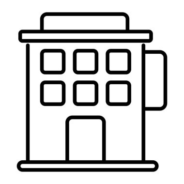 An icon of hotel building in trendy style, premium icon