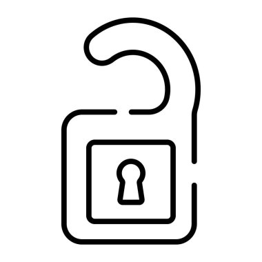 Do not disturb tag vector in trendy style, hotel door hanger