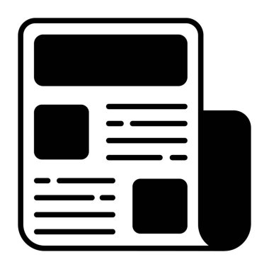 Editable vector of newspaper, magazine trendy icon