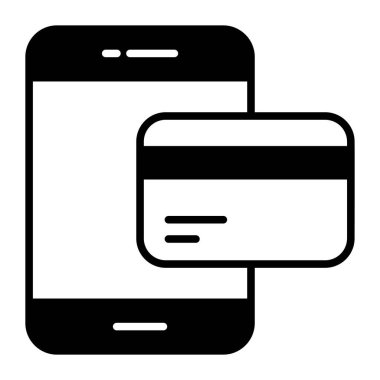 Mobile with atm card denoting concept of online payment in modern style