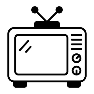 An icon of retro television, vintage tv in editable style