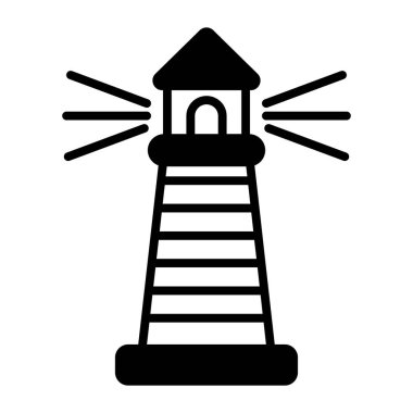 Lighthouse icon in modern style, premium vector of sea navigation