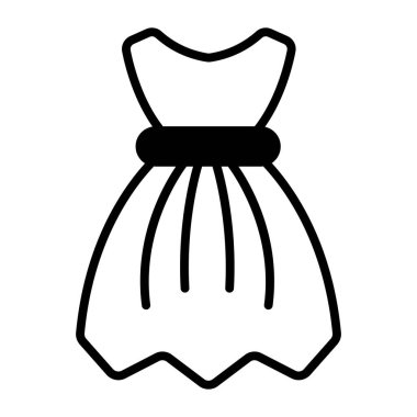 Ladies frock vector, woman fashion apparel icon