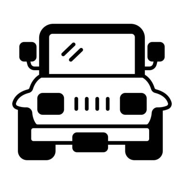Jeep car icon, off road vehicle vector in trendy style