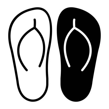 An icon of casual flip flops, beach footwear vector