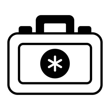 Trendy vector of first aid kit, medical emergency kit icon