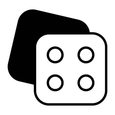 An icon of casino game accessory, ludo dice vector in modern style