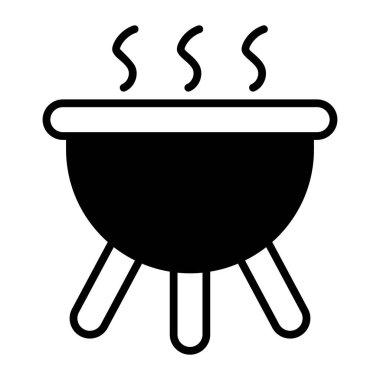 An icon of barbecue grill, outdoor barbecue cookware vector
