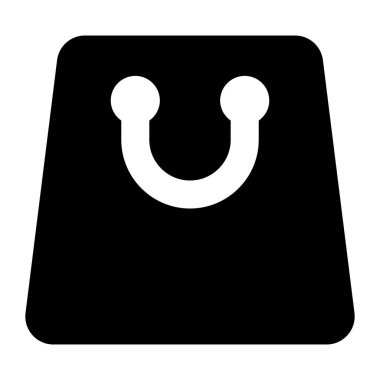 Shopping bag solid vector icon design, user interface