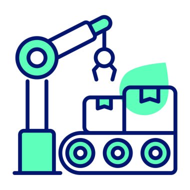 Conveyor production plant vector isolated on white background