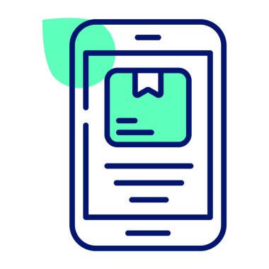 Package box insider the mobile denoging delivery status vector