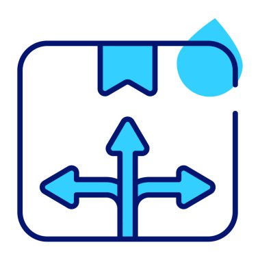 Package with intersection arrow concept of delivery route