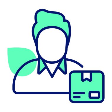 An icon of delivery boy with parcel, logistic worker vector