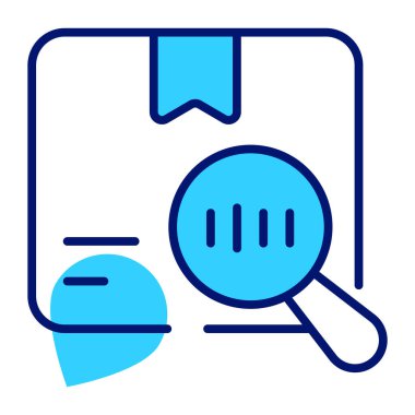 Package under magnifying glass concept of parcel tracking