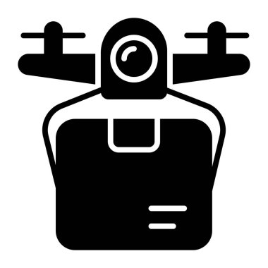 Modern technology vector of drone delivery, premium icon design