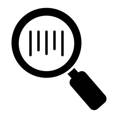 Barcode under magnifier showing concept of barcode scanning