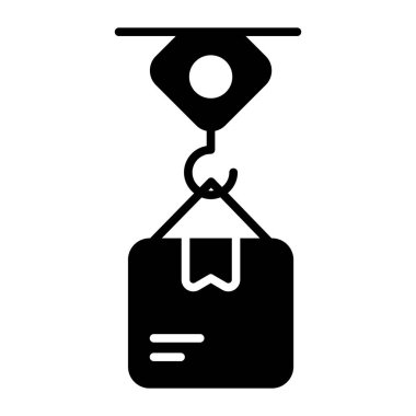 Crane hook lift a package container lifter vector