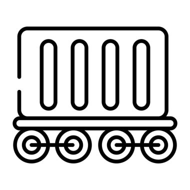 Icon of train cargo container, logistics concept