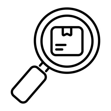 Package under magnifier concept of delivery tracking vector