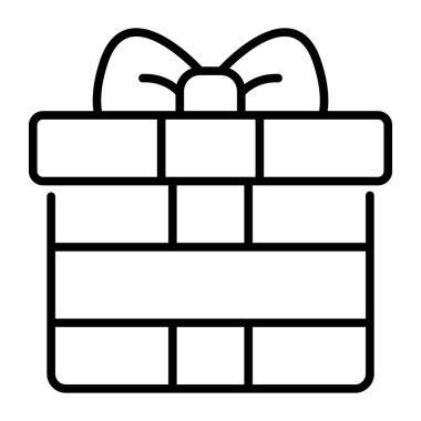 An icon of gift box in trendy style editable design