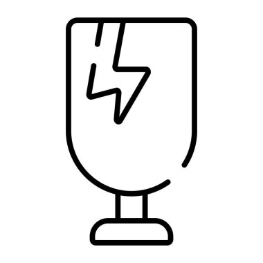 Fragile glass vector icon in modern style premium design