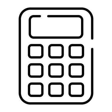 Unique vector of calculator in editable style, adding machine