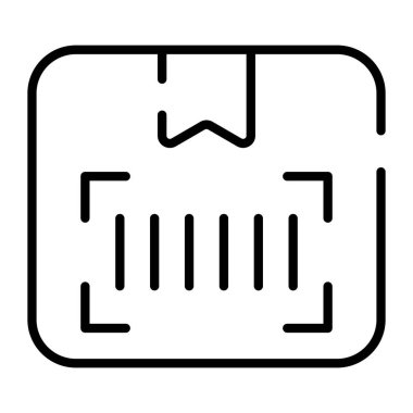 Package box having barcode, parcel scanning icon