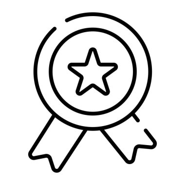 An amazing icon of ribbon badge with star, editable vector