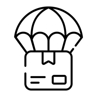 Air balloon with package concept of airship delivery vector