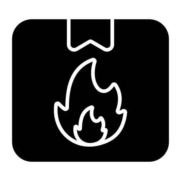Fire Flame Sign Package Symbolizing Icon Flammable Delivery — Stockový vektor