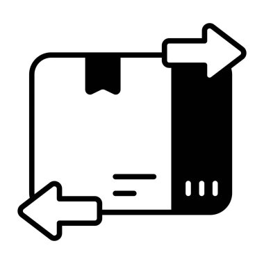 Parcel distribution vector in modern style, premium icon