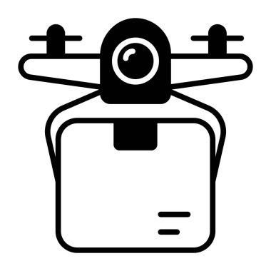 Modern technology vector of drone delivery, premium icon design