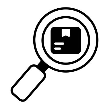 Package under magnifier concept of delivery tracking vector