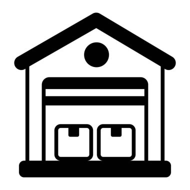 Warehouse having cardboards concept of store room vector