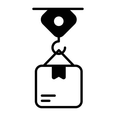 Crane hook lift a package container lifter vector