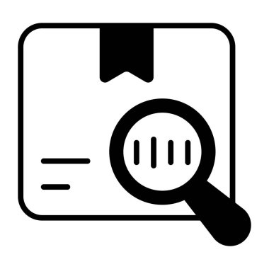 Package under magnifying glass concept of parcel tracking