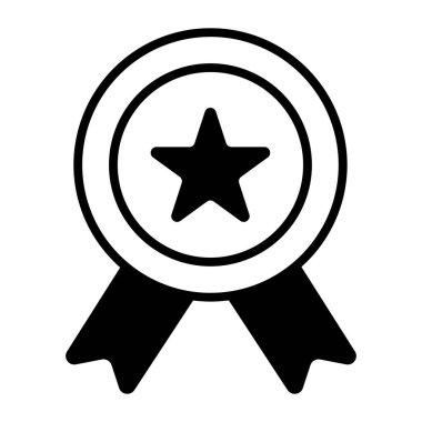An amazing icon of ribbon badge with star, editable vector