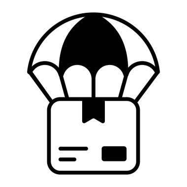 Air balloon with package concept of airship delivery vector