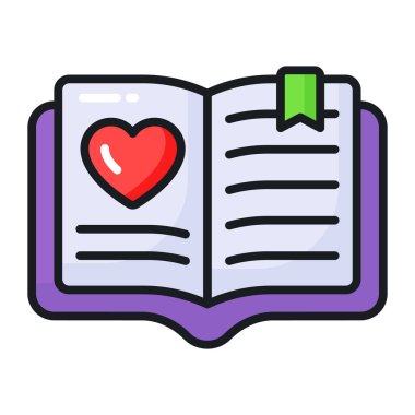 Premium vector design of romantic book, easy to edit