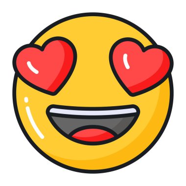 Emoji showing expression of love, romantic emoji