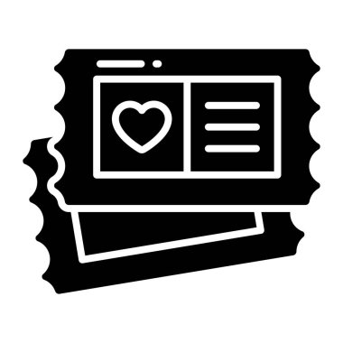 Modern and beautiful vector design of love ticket