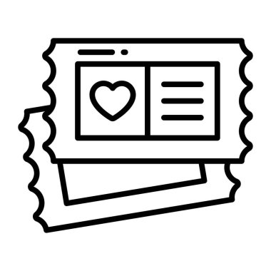 Modern and beautiful vector design of love ticket