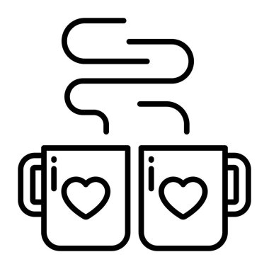 Coffee cup with heart symbol showing concept of love coffee