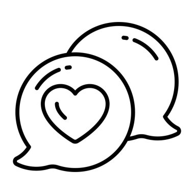 Chat bubble with heart showing concept of romantic chat