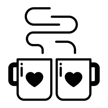 Coffee cup with heart symbol showing concept of love coffee
