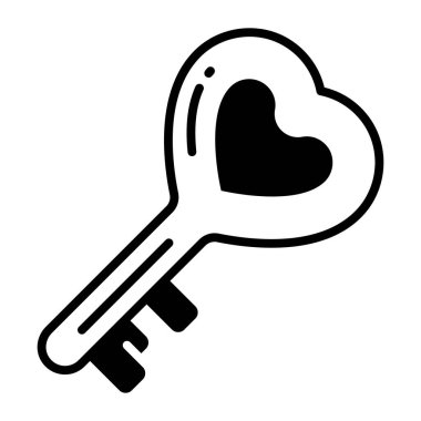 Get this beautiful vector of love key in modern style, premium icon