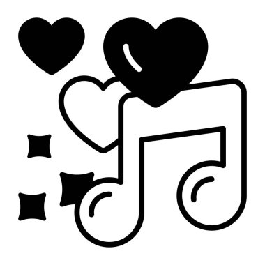Music note with heart symbol concept of romantic music vector